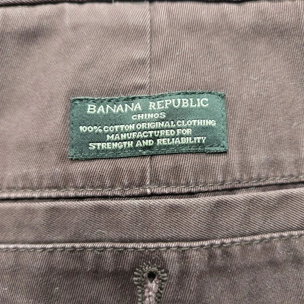 Banana Republic Men Pants 31X30 Burgundy Chino Twill Aiden‎ Button 28